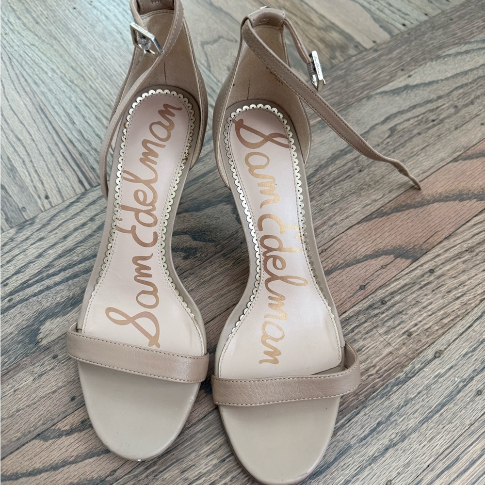 Sam Edelman Beige Ankle Strap Heels
